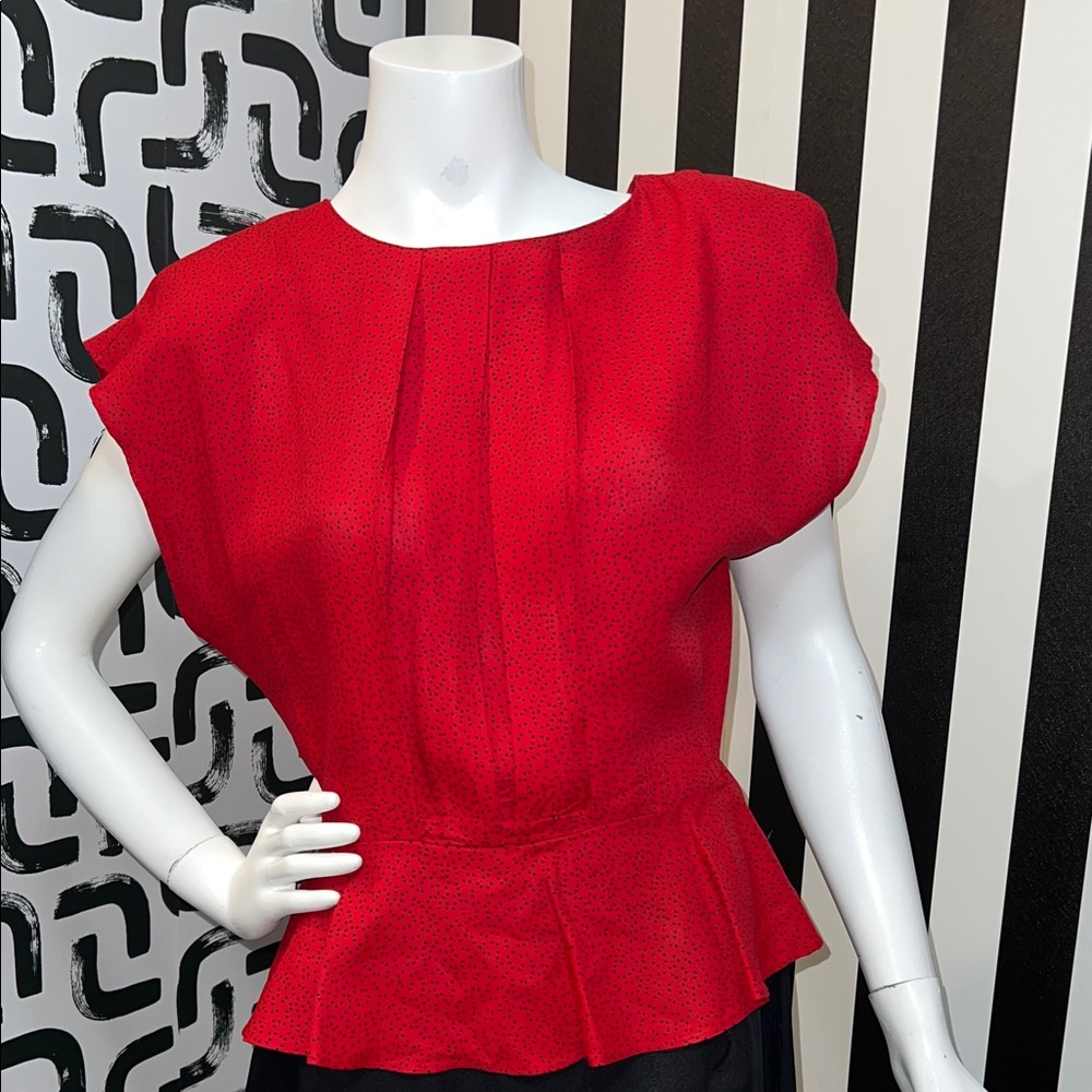 All That Jazz Red Dress with Black Dots - Picture 4 of 6